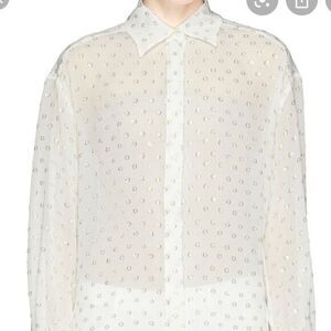 Stella McCartney Gold Polka Dot Silk Blouse 40 S